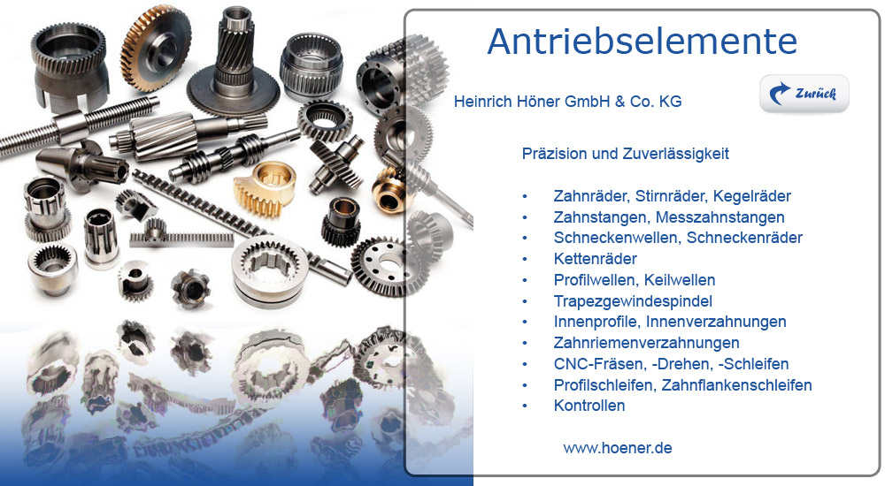 Verzahnungsteile - Antriebselemente